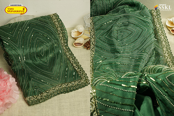 sequin sarees for mehendi