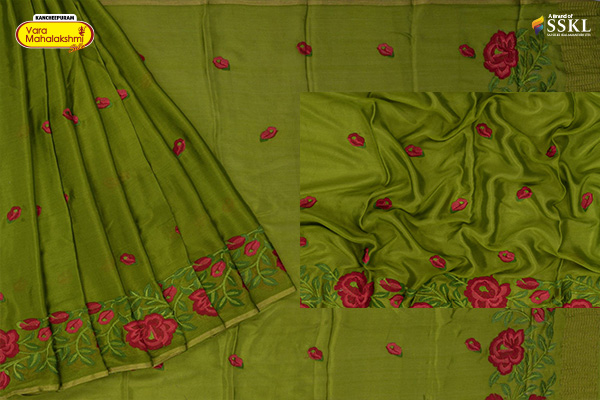 green chiffon sarees